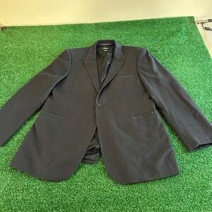 Parc 81 Pinstripe Blazer Sport Coat Suit‎ Jacket Business Work Gray Mens 40R